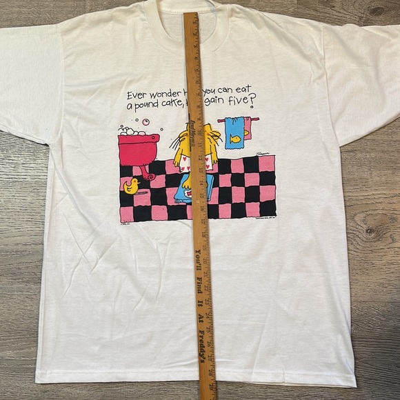 90s Vintage Cat Shirt Cartoon XL Bathroom Scale Comic Tub Duck Boxers Cake - Picture 9 of 12